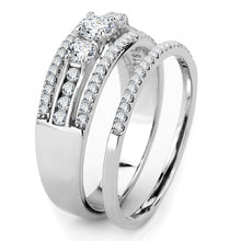 Load image into Gallery viewer, Silver Rings for Womens High polished (no plating) Stainless Steel Ring with AAA Grade CZ in Clear DA062 - Jewelry Store by Erik Rayo
