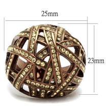 Load image into Gallery viewer, Anillos Para Mujer Color Cafe de 316L Acero Inoxidable con Piedra Crystal Citrino Amarillo Teramo - Jewelry Store by Erik Rayo
