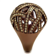 Load image into Gallery viewer, Anillos Para Mujer Color Cafe de 316L Acero Inoxidable con Piedra Crystal Citrino Amarillo Teramo - Jewelry Store by Erik Rayo
