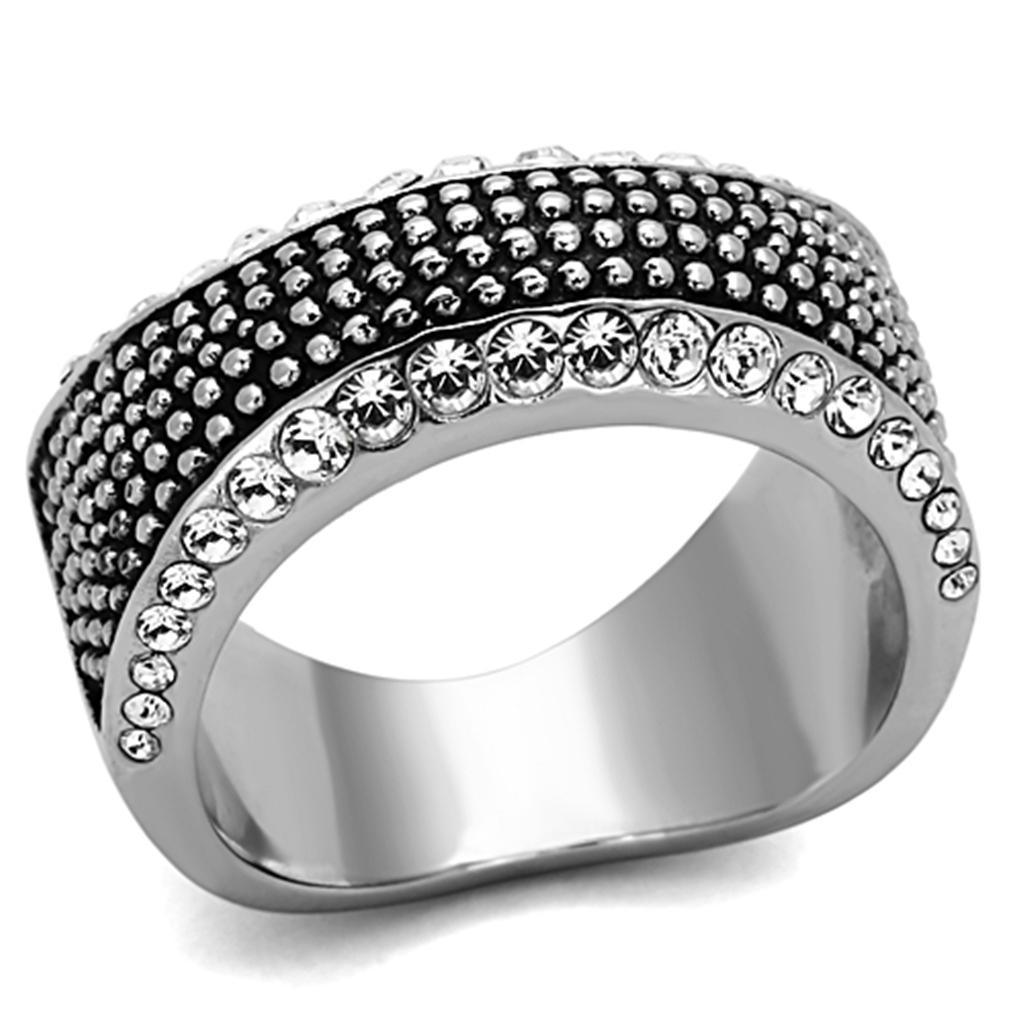 Anillos Para Mujer Color Plata de 316L Acero Inoxidable con Diamante Zirconia Cubica TK1216 - Jewelry Store by Erik Rayo