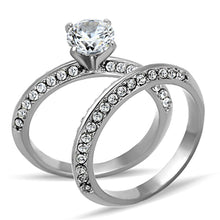 Load image into Gallery viewer, Anillos Para Mujer Color Plata de 316L Acero Inoxidable con Diamante Zirconia Cubica TK1320 - Jewelry Store by Erik Rayo
