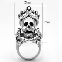 Load image into Gallery viewer, Anillos Para Mujer Color Plata de 316L Acero Inoxidable con Piedra Crystal Diamante Negro TK1123 - Jewelry Store by Erik Rayo
