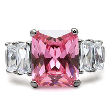 Load image into Gallery viewer, Anillos Para Mujer Color Plata y Rosa de 316L Acero Inoxidable con Diamante Zirconia Cubica Rosa TK088 - Jewelry Store by Erik Rayo
