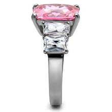 Load image into Gallery viewer, Anillos Para Mujer Color Plata y Rosa de 316L Acero Inoxidable con Diamante Zirconia Cubica Rosa TK088 - Jewelry Store by Erik Rayo
