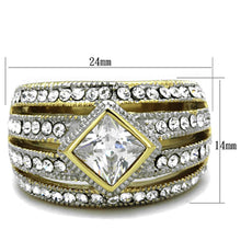 Load image into Gallery viewer, Anillos Para Mujer Dos Tonos de 316L Acero Inoxidable con Diamante Zirconia Cubica TK1551 - Jewelry Store by Erik Rayo

