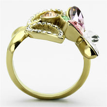 Load image into Gallery viewer, Womens Gold Butterflies Ring 316L Stainless Steel Anillo Color Oro Para Mujer Ninas Acero Inoxidable con Piedra Crystal en Multicolor Mahalah - Jewelry Store by Erik Rayo
