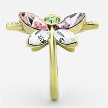 Load image into Gallery viewer, Womens Gold Butterflies Ring 316L Stainless Steel Anillo Color Oro Para Mujer Ninas Acero Inoxidable con Piedra Crystal en Multicolor Mahalah - Jewelry Store by Erik Rayo
